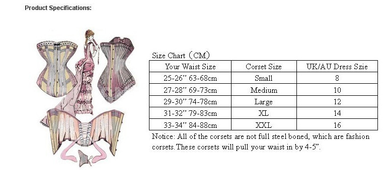 overbust corset size