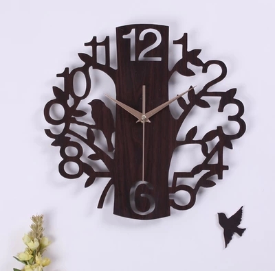 070341 creative arts 14 inch muted fashion minimalist living room wooden wall clock personalized home decoration