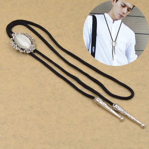 Opal Bolo Tie Western Cowboy Bolo Tie Alloy Synthetic Leather Necktie Bola Tie