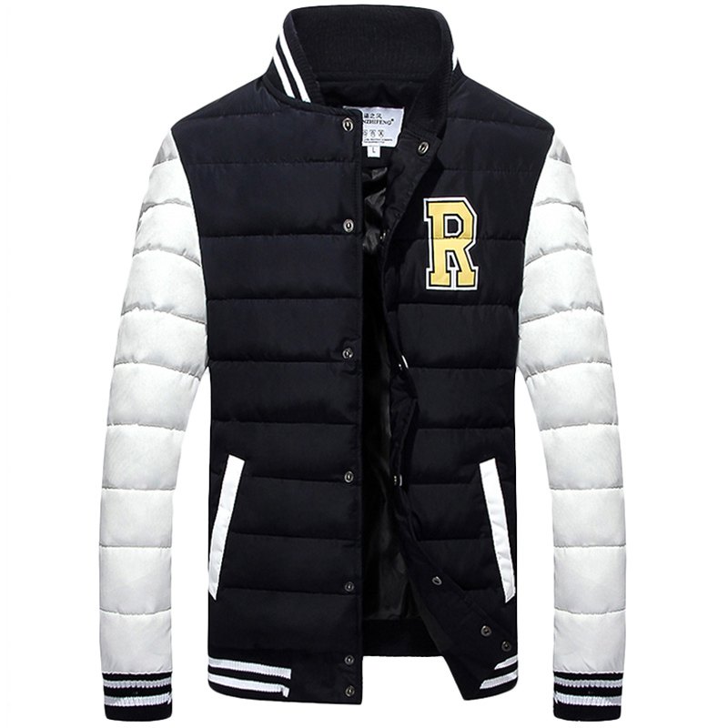Brand Winter Jacket Men 2015 Fashion Design Men's Slim Fit Baseball Varsity Coat Down Jacket Stylish Coat Male Doudoune Homme