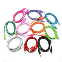 1M/2M3M Hot Selling Braided Fabric Micro USB Cord Data &Sync Charger Cable For Android Smart Phone for tablet PC Free shipping