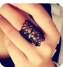 2015 New Fashion Accessories Cutout Lace Flower Women Ring Vintage Charm Jewelry Wrap Alloy Finger Ring