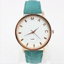 2015 tendencia Popular de juego importante de mezclilla reloj del diamante del reloj Unisex ocio del reloj del cuarzo para mujer de la tabla