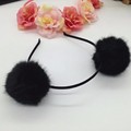 Korean Fashion Double Fur Pom Pom Balls Hair Band Headband For Women Girls Kids Newborn Baby