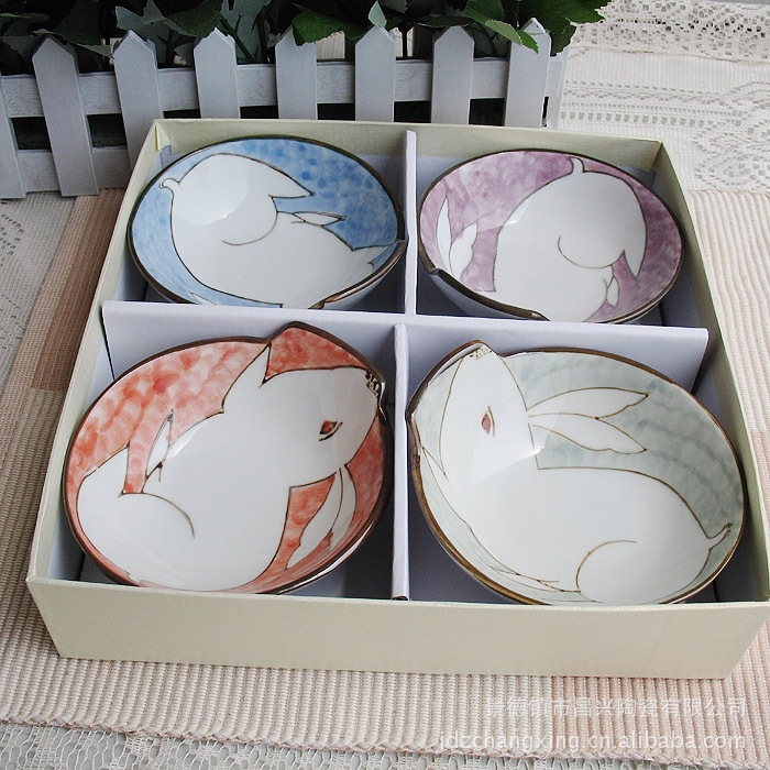  Chang breeze painted ceramic underglaze color cute cartoon rabbit hot new bowl