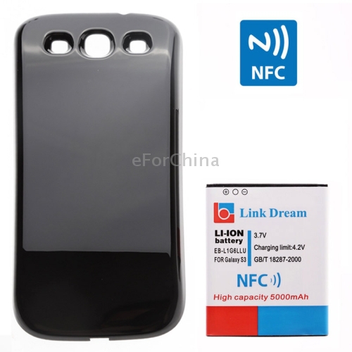 Link Dream High Quality 5000mAh Mobile Phone Battery with NFC Cover Back Door for Samsung Galaxy