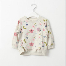 2016 new autumn girls children s clothing casual short girls sweatshirts collar fresh flowers full sleeved