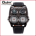 New wristwatch Design Big Face wristwatch OULM Watches Men Compass Thermometer Function Dual Quartz Movement Watch