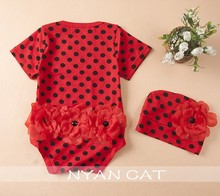 infant-clothing summer baby girl clothes cute short sleeve newbron girls rosherun bodysuit floral cotton dot jumpsuit