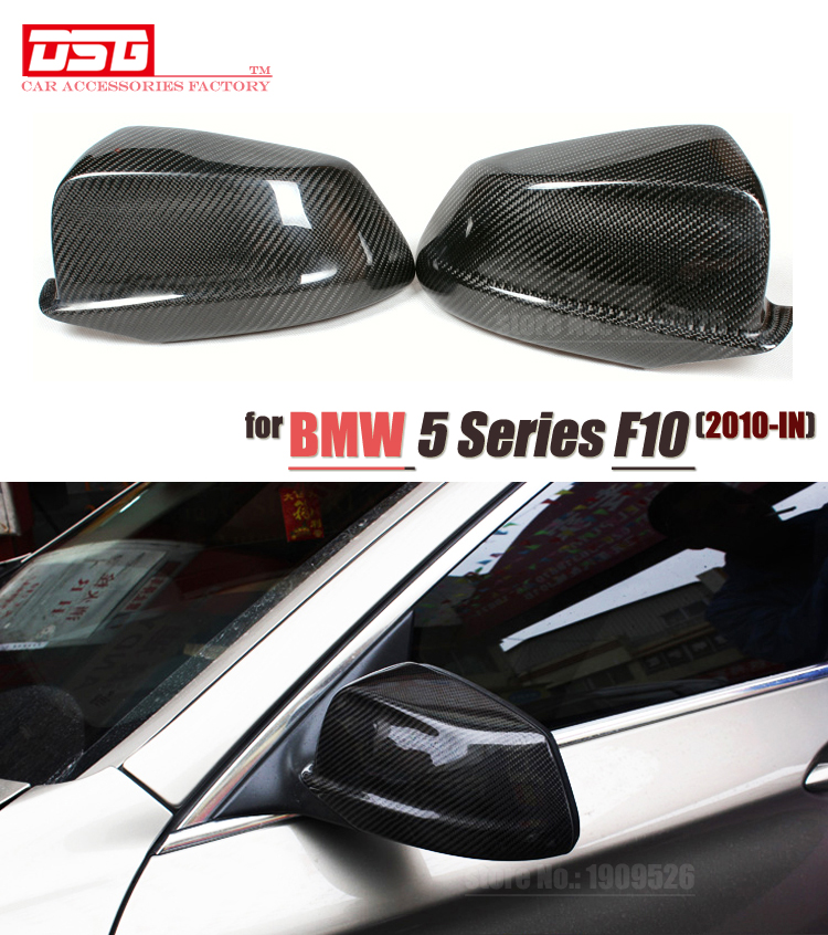 Replacement Carbon Fiber Rear View Mirror Protection Cover Shell, Side Wing Mirror Cap for 2010-IN BMW 5 Series (F10)