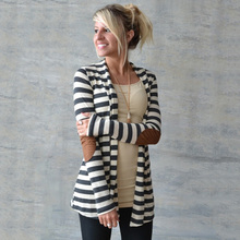Plus Size Knitted Sweaters 2016 Fashion Women Long Sleeve Casual Striped Coat Cardigans Spring Outerwear Shawl Knitwear Blusas