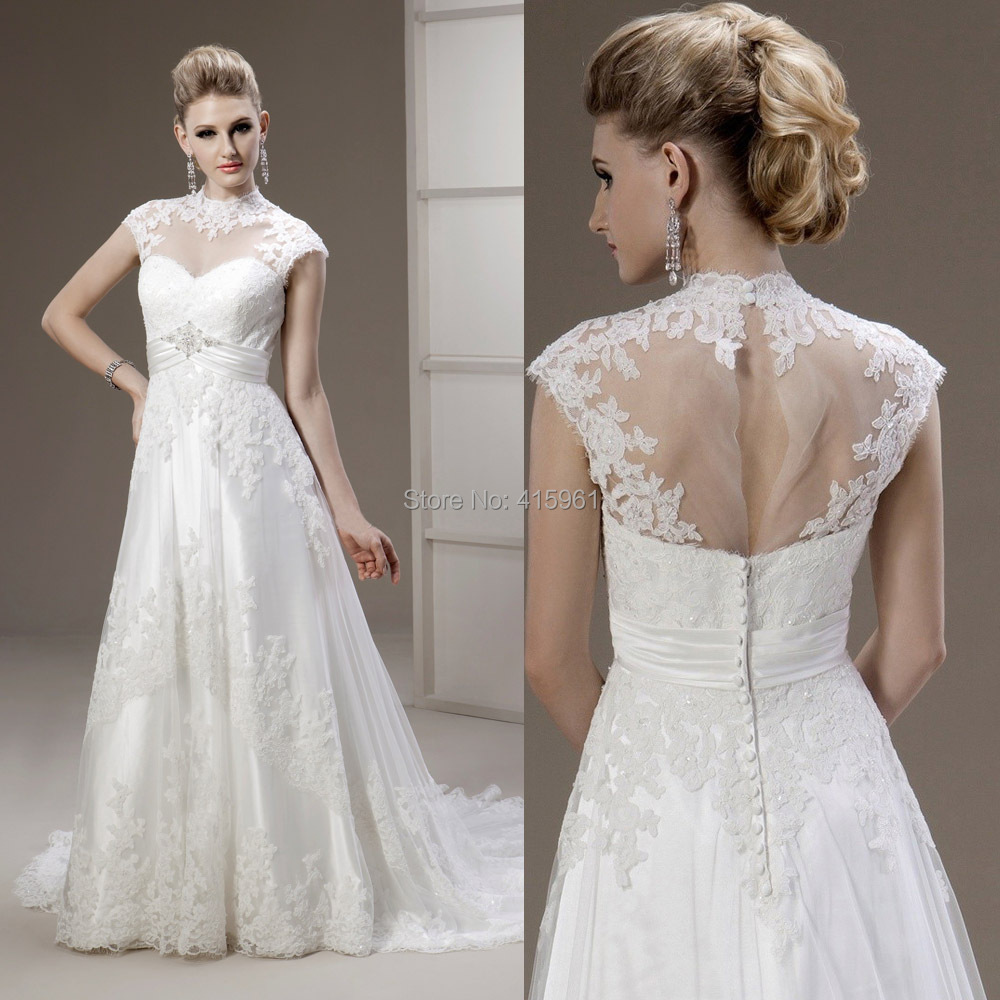 High Neck Lace Wedding Dress Cheap Carley Connellan