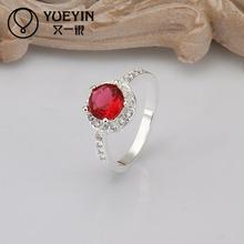 2015 NEW 925 Silver ruby stone zircon crystal women new design finger ring Simulated Diamonds Jewelry