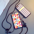 Korea new simple color stripes Phone Case for iPhone6 Cases Cover 6 6plus 7 7plus 6s