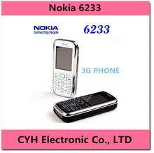 origianl Nokia 6233 mobile phone with 2MP camera 3G loud speaker support Russian menu Russian keyboard free shipping