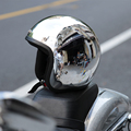 retro helmet vintage scooter jet moto motorcycle helmet chrome mirror capacete 3 4 open face motocross