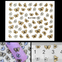 Hot Sale 3D Glitter Butterfly Nail Art Stickers Decals Nail Tips Decoration Manicure Kit free shipping