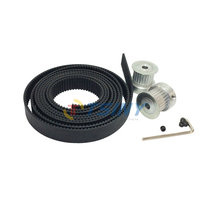 3M Arc Tooth Belt Open Timing Belt Length 3 Meter Width 15mm & 2pcs 3M Belt Pulley 24 Teeth Bore 6mm 6.35mm 8mm 10mm 12mm 14mm
