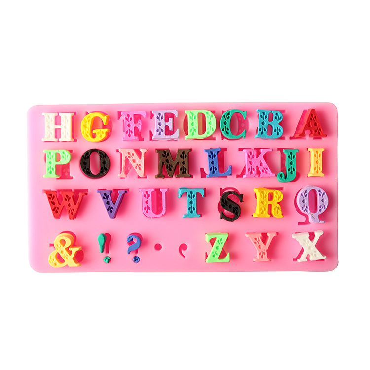 Letter Shape Silicone 3D Fondant Cake mold Cookie ...