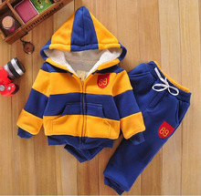 Baby Sports Suit Jacket Sweater Coat Pants Thicken Kids Clothes Set 2015 Hot Sell Boys Girls