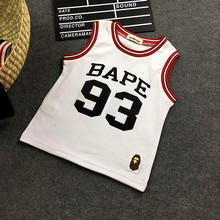 2016 summer new bape kids Letter digital jersey Cotton short sleeved shirt kd 8 baby boys