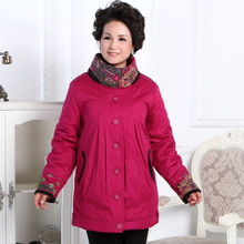 Free shipping !!! The new middle-aged woman mother dress warm cold winter fashion thick cotton-padded jacket coat / XL-4XL