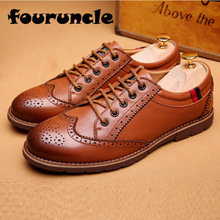 New 2016 Wing Tip Leather Men’s Shoes Business Formal Brogue Pointed Toe Carved Oxfords Vintage men’s flats Shoes men