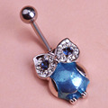 Stainless Owl Piercing Barbell Navel Belly Button Bar Ring Body Pirsing Girl Lingerie Jewelry Pircing Bijoux