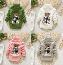 new 2014 baby girls boys autumn winter wear warm cartoon sweaters children pullovers outerwear babi turtleneck