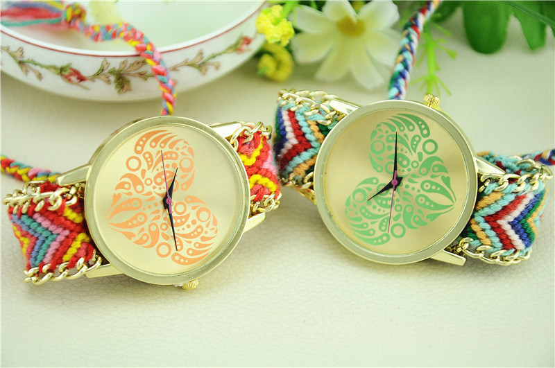 5 Colors New Brand Handmade Braided Friendship Bracelet Watch GENEVA Hand-Woven Watch Ladies Quarzt Watches reloj (9)