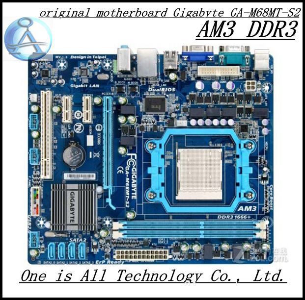 Free shipping 100% original motherboard for Gigabyte GA-M68MT-S2 GA-M68MT-S2P AM3 DDR3 938 motherboard M68MT-S2 M68MT-S2P