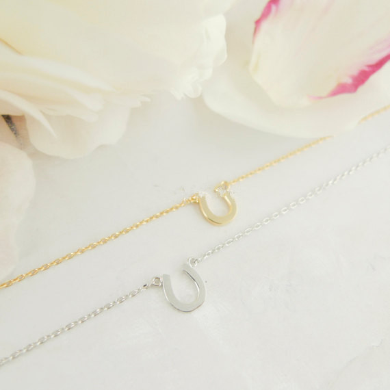 2015 Gold Silver Fashion Jewlery Mother s Day Gift Stainless Steel Tiny Horseshoe Charm Necklace for