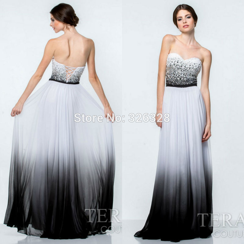 Black and white floor length evening dress Black and white floor length evening dress
