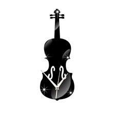 Modern Art Design DIY 3D Guitar Digital Clock Music Classroom Children’s Room Decorative Mirror Clock Relogio Parede Reloj Mural