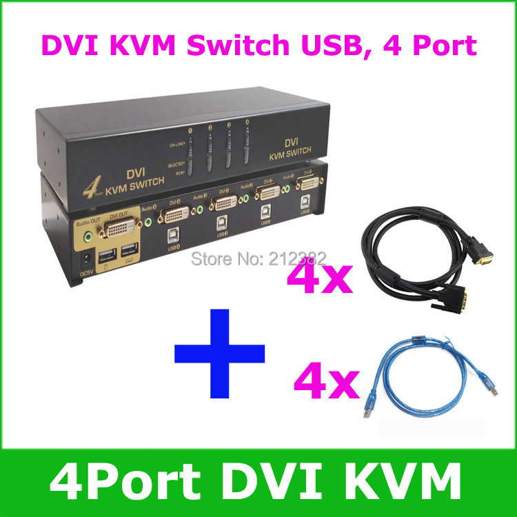 4 () USB DVI KVM  KVM DVI  4 () + USB2.0  +  DVI EMS