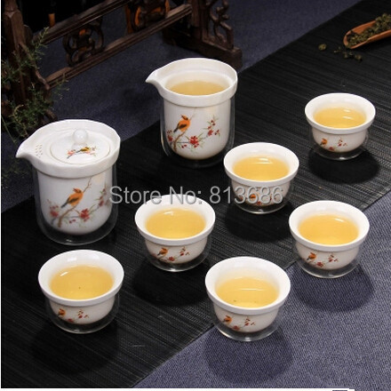Heat Resistant Color Changing Glass Teapot Tea Cup Set