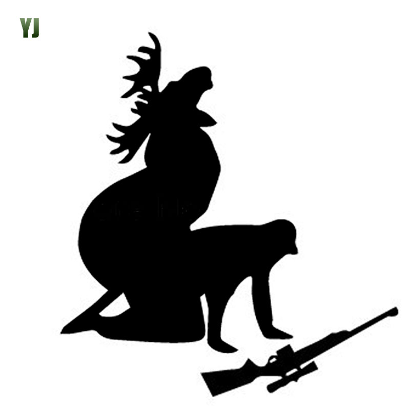13*12CM Elk Hunter Personalized Car Stickers Decals How Ya Like My Meat Now Funny Moose Hunting Hunter Black/White CT-600