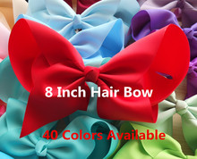 8 inch Super Large hair bows WITH clips,40 Colors Available, Girl bow Boutique bows Hairpins Hairclip Hair Accessories 40pcs/lot