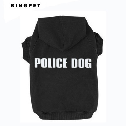 Wholesale 12pcs/lot  Printed Dog Hoodies police dog DOG CLOTHES 4 Color Mixed Free Shipping