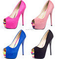 2015 new sexy open toe womens ultra high heels shoes party wedding platform pumps female fashion