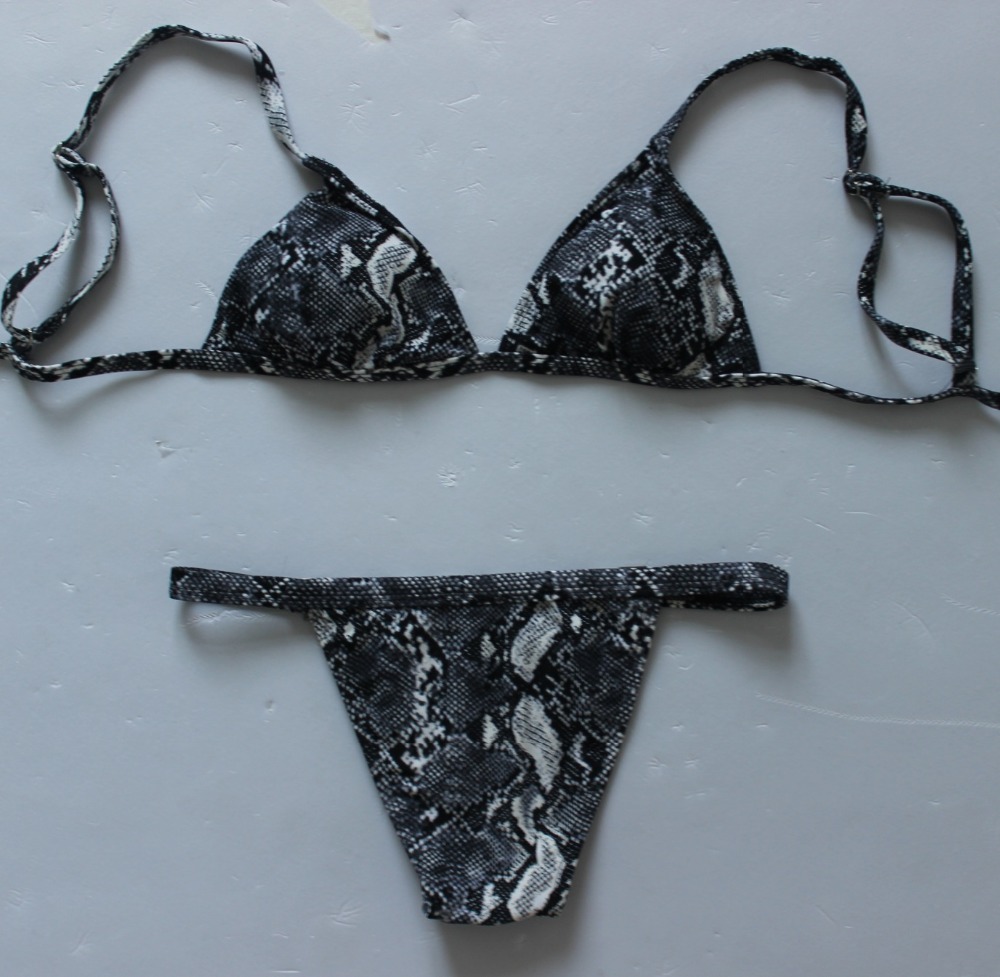 Snake Print Bikini Set Strappy Bandage Sexy Push Up Swimwear Women Swimsuit Biquinis Brazilian Padded Bra Bathing Suits E556 Snake Print Bikini Set Strappy Bandage Sexy Push Up Swimwear Women Swimsuit Biquinis Brazilian Padded Bra Bathing Suits E556