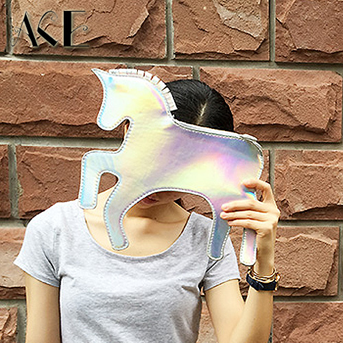 New design fashion retro clutch evening bag Laser Unicorn Symphony shoulder messenger bag cross body free