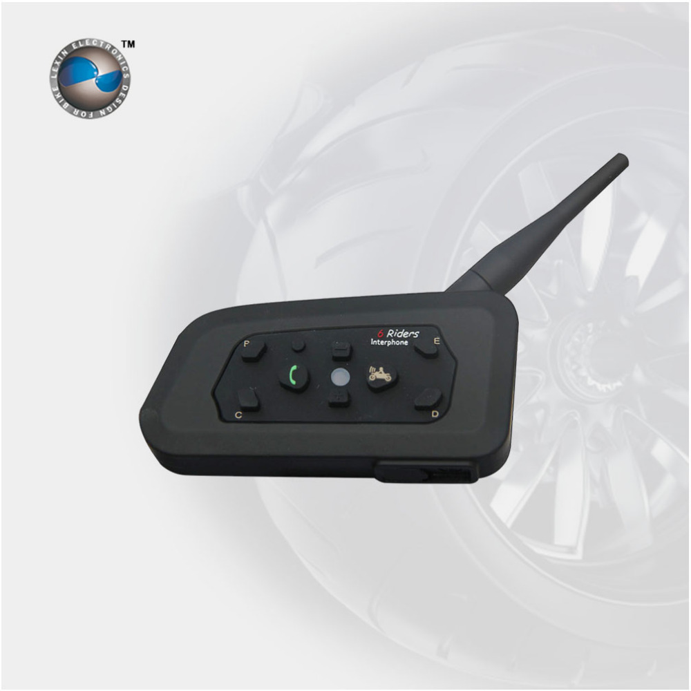 Brand LEXIN R6 interphone Motorcycle Intercom Bluetooth Walkie Talkie 1000M Connects for 6 Riders  Earphone Helmet