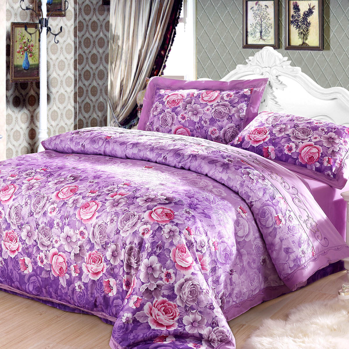Online kopen wholesale active printing bedding bedspreads uit ... Ingerichte kamers kleur paars