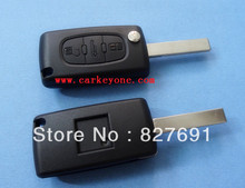 Guaranteed 100 replace case for Peugeot 407 3 button remote key shell case car key blank