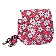 Lovely Flower Denim Fabric Camera Bag Case with Shoulder Strap for Fujifilm Instax Mini 8 Fuji Film Camera (Blue)