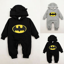 3 9 24Months Outfit Baby Boys Infant Cartoon Batman Cotton Bodysuit Costume Romper Clothes Sets Spring