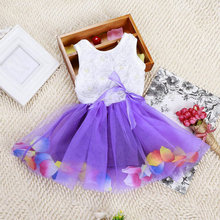 New Toddler Baby Kid Girls Princess Party Tutu Lace Bow Flower Dresses Clothes Free Shipping