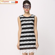 Women dress runway dress fashion brand summer robe Suede was thin dress Lace stripe vest dress family matching outfits maxi