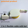 2 in 1 flexible led usb cable Charging and data sync Applicable to bq aquaris e5